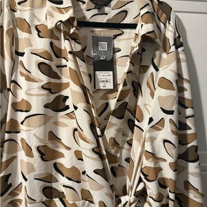 BOLD elements Cream and Brown Midi Dress